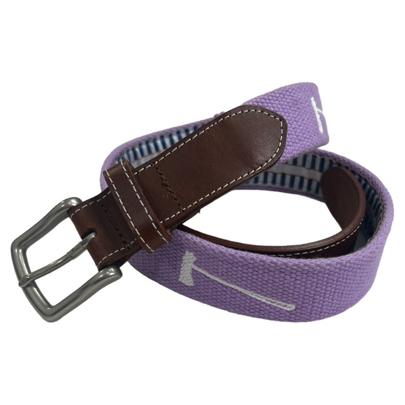 Peter Millar Other - Peter Millar Needlepoint Canvas and Leather Belt Mens Size 34